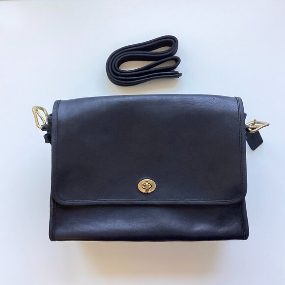 RARE NYC Vintage Coach 9796 Spectator bag Black 872-7703 - Picture 1 of 10